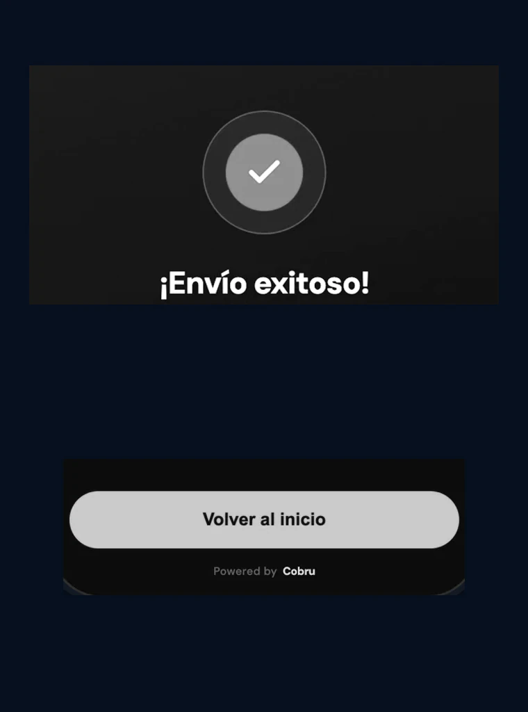 Confirmación visual de una operación sin montos ni datos personales